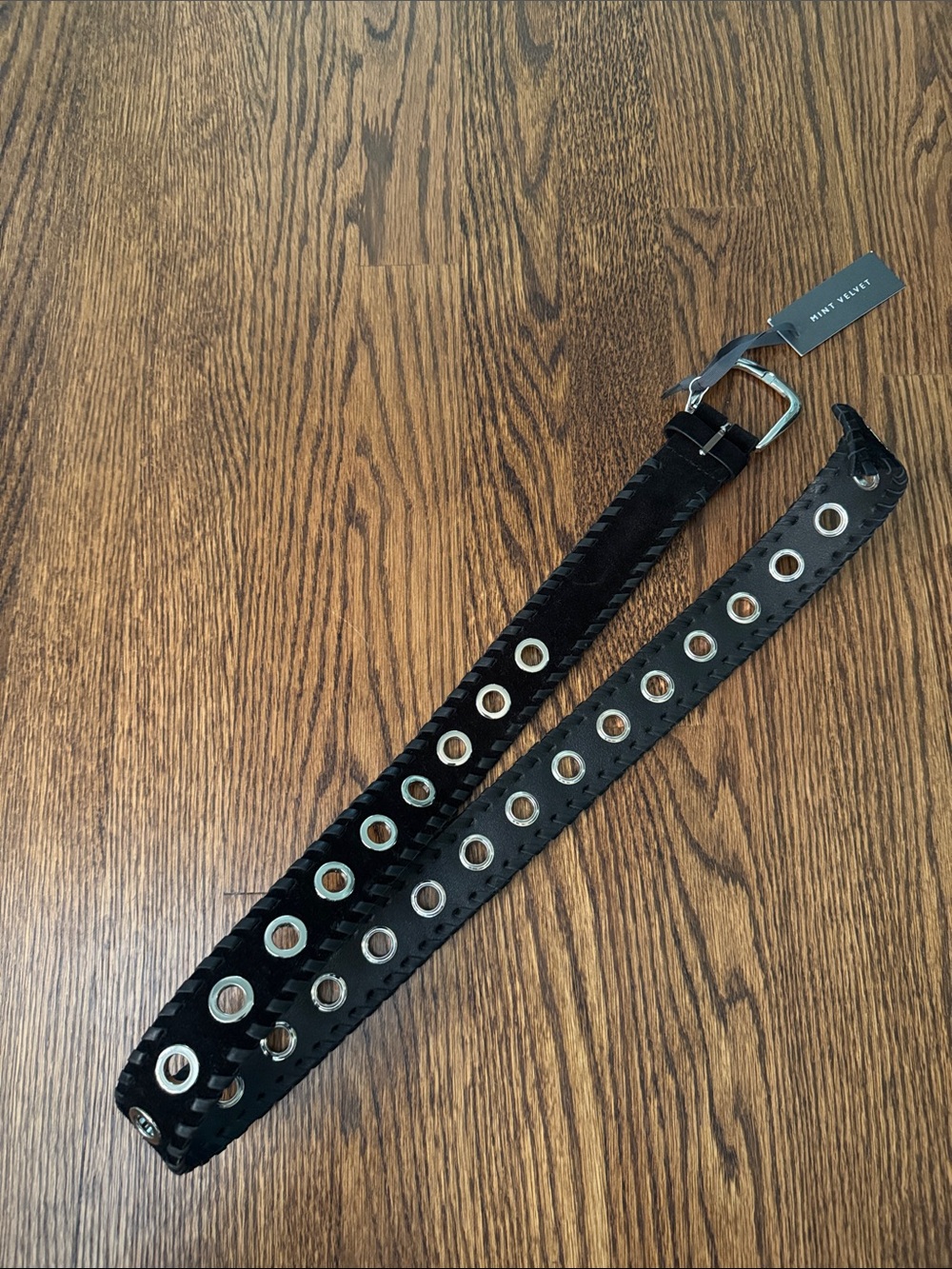 Mint Velvet Black Suede Leather Belt